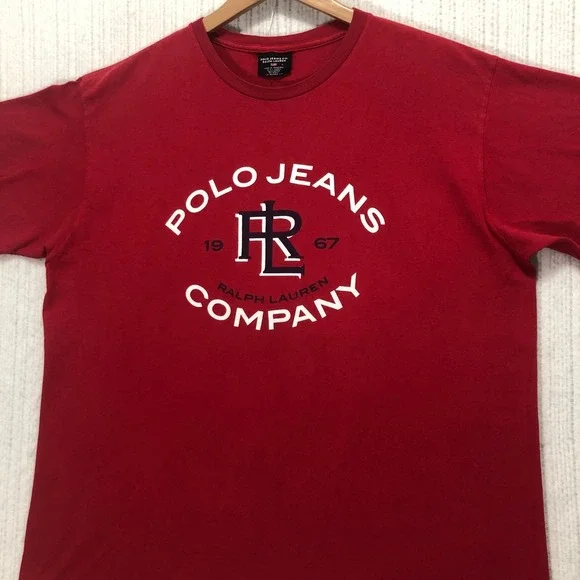 Polo Jeans Co. Ralph Lauren Company Red Graphic T-Shirt Mens Large - Picture 3 of 7